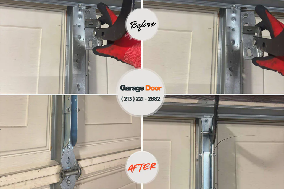 Before and after: garage door repair Lincoln Park, PA